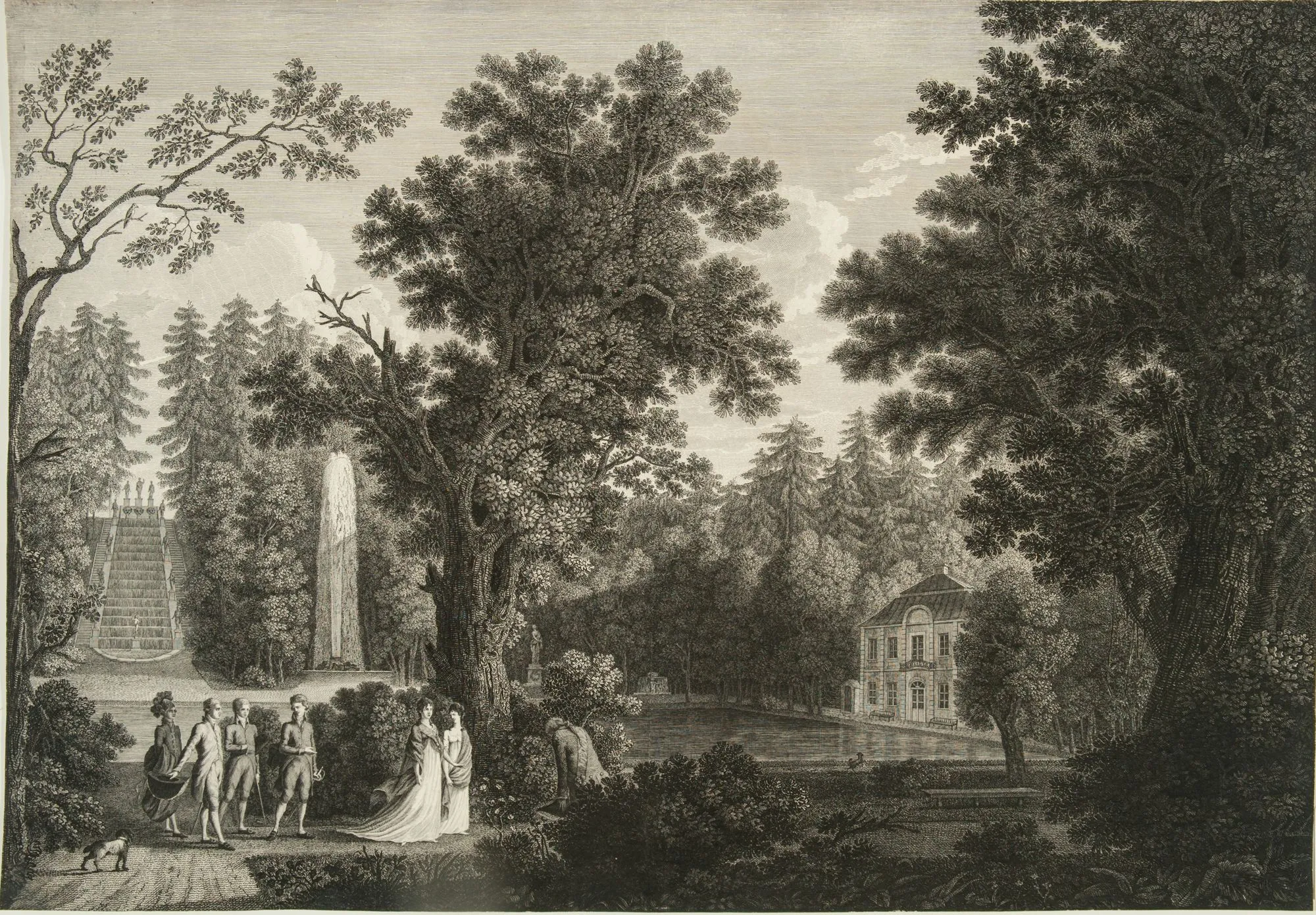 Вид Марли и Золотой горы со стороны Парнаса в Петергофе